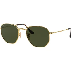 Lunettes de soleil Ray Ban RB3548N Hexagonal Flat Polished Gold Polar Green