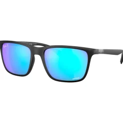 Lunettes de soleil Ray Ban RB4385 Matte Black Chromance Polar Green Blue