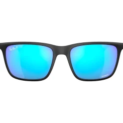 Lunettes de soleil Ray Ban RB4385 Matte Black Chromance Polar Green Blue