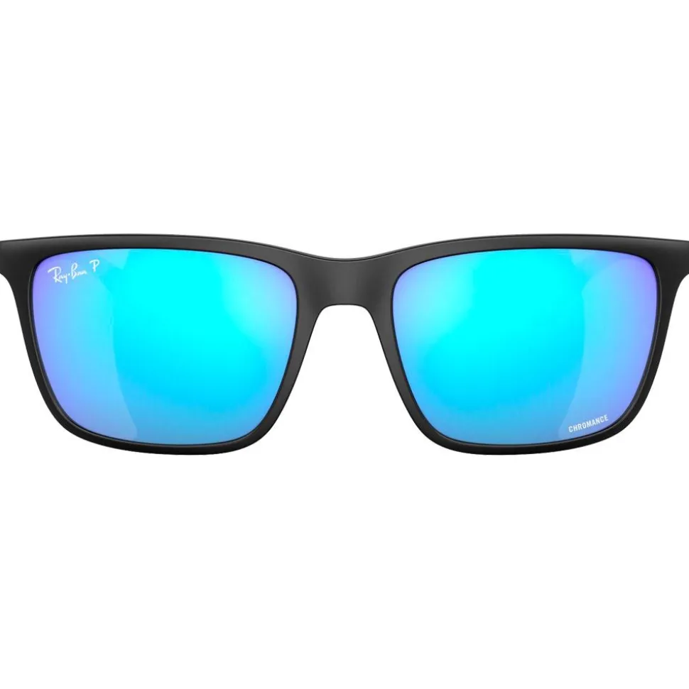 Lunettes de soleil Ray Ban RB4385 Matte Black Chromance Polar Green Blue