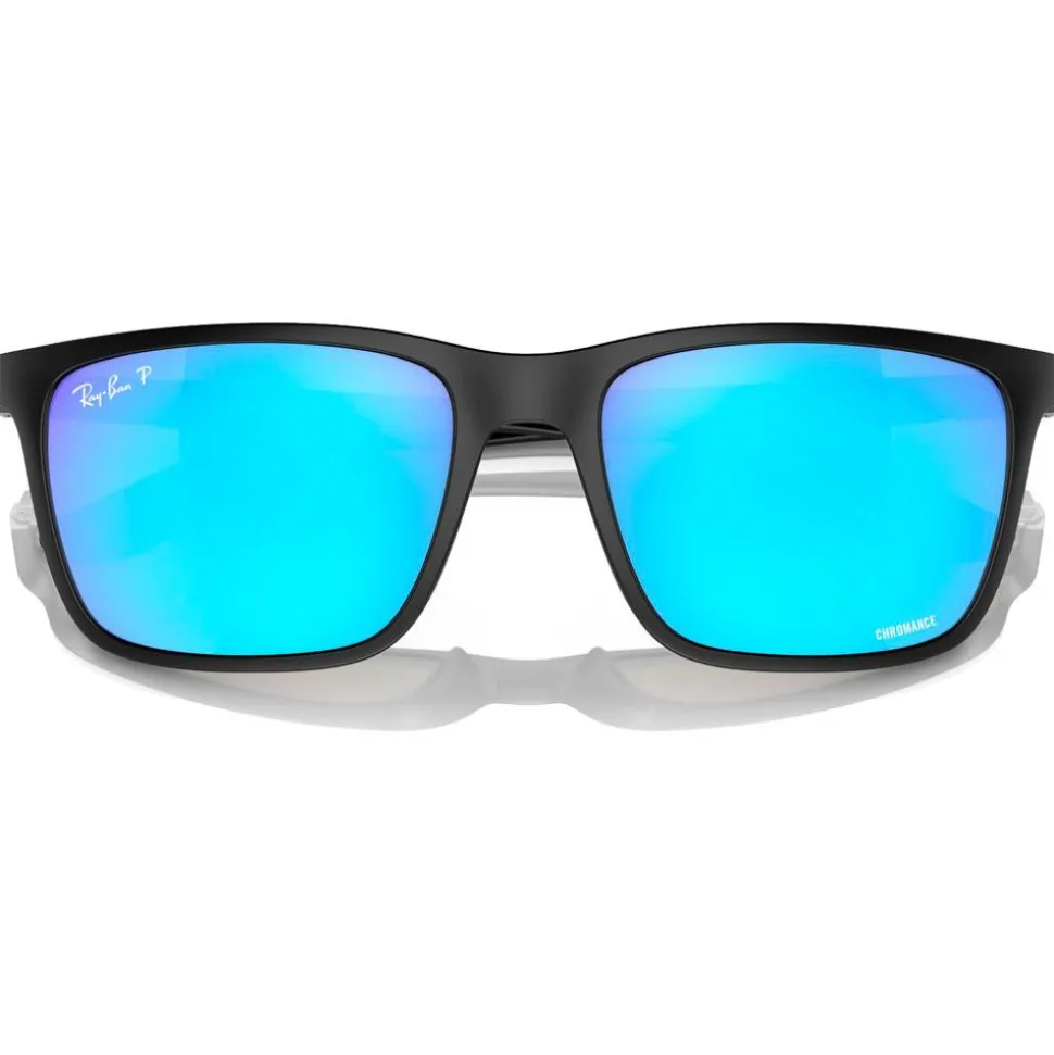 Lunettes de soleil Ray Ban RB4385 Matte Black Chromance Polar Green Blue