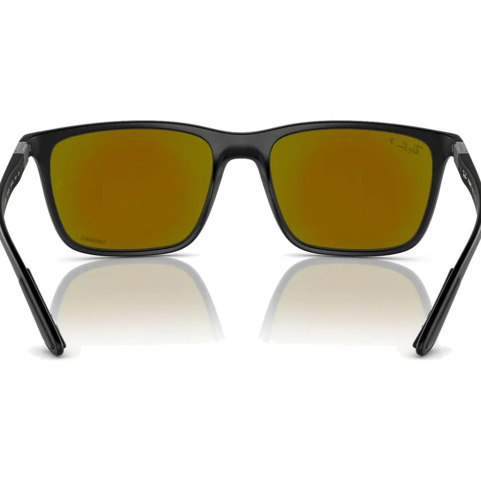 Lunettes de soleil Ray Ban RB4385 Matte Black Chromance Polar Green Blue