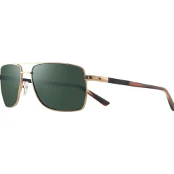 Lunettes de soleil Revo Ray Gold Crystal Smoke Green Polarized