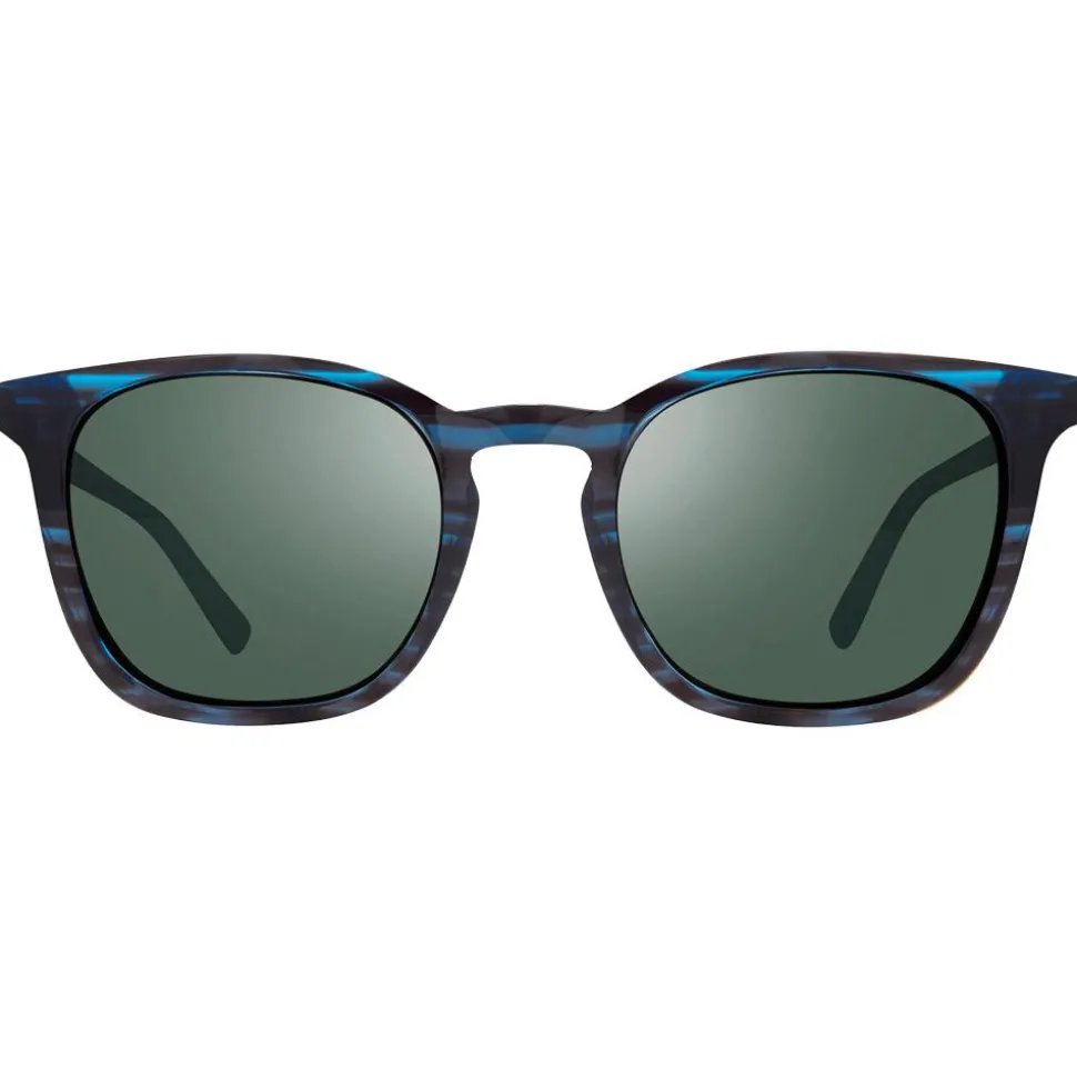 Lunettes de soleil Revo Watson Blue Horn Crystal Smoke Green Polarized