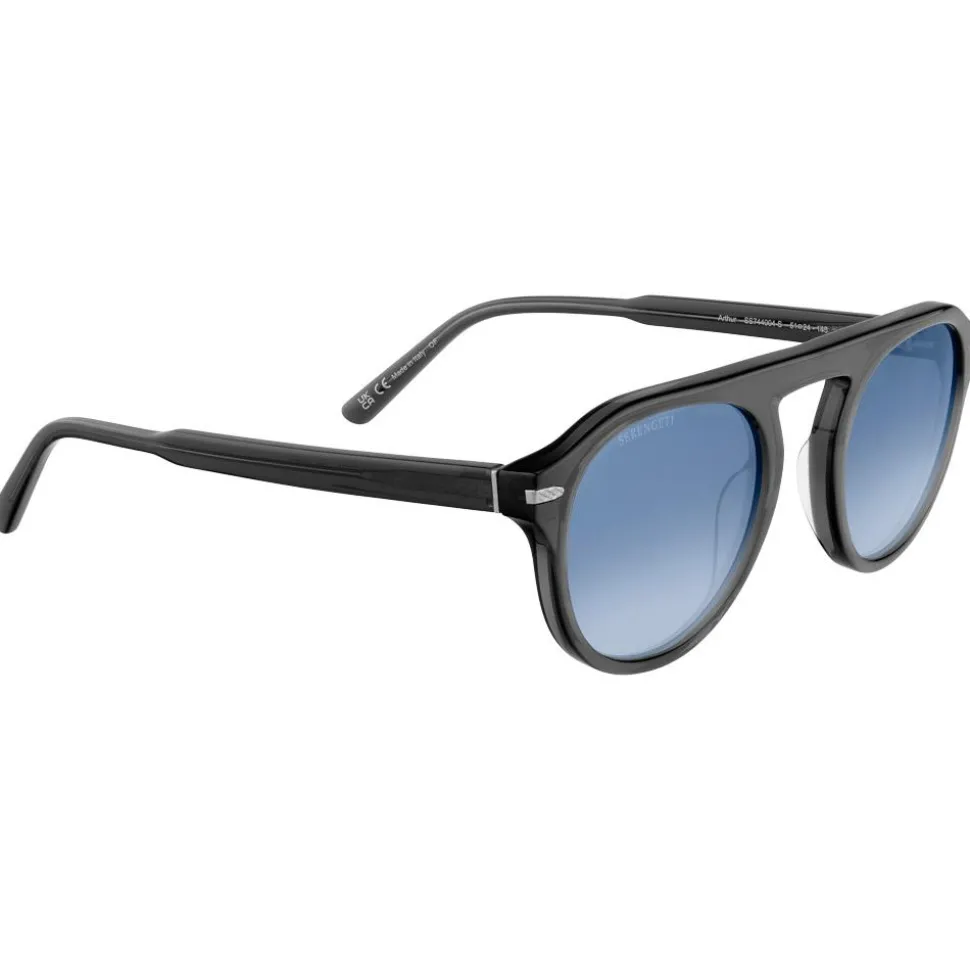Lunettes de soleil Serengeti Arthur Shiny Transparent Grey Mineral Polarized Blue Gradient