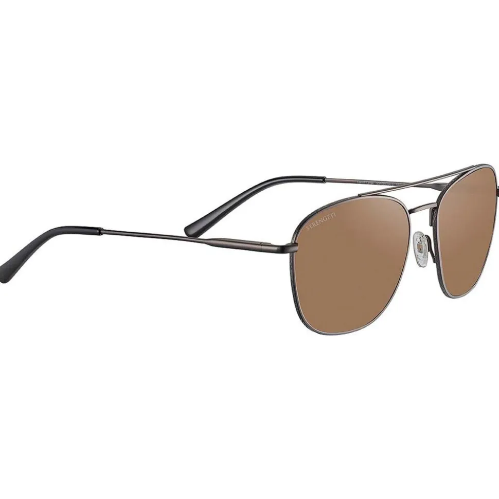 Lunettes de soleil Serengeti Carroll Large Matte Dark Gunmetal Mineral Polarized Drivers