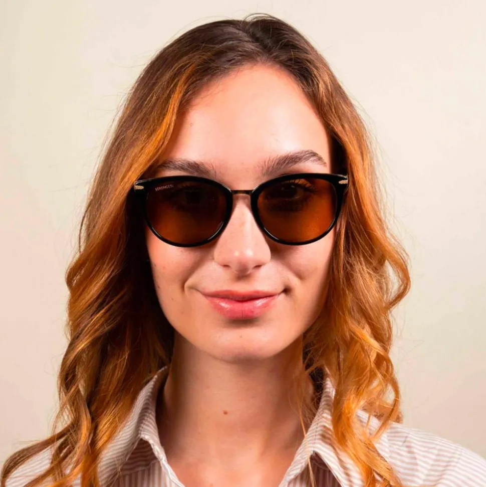 Lunettes de soleil Serengeti Jodie Shiny Black Light Gold Drivers