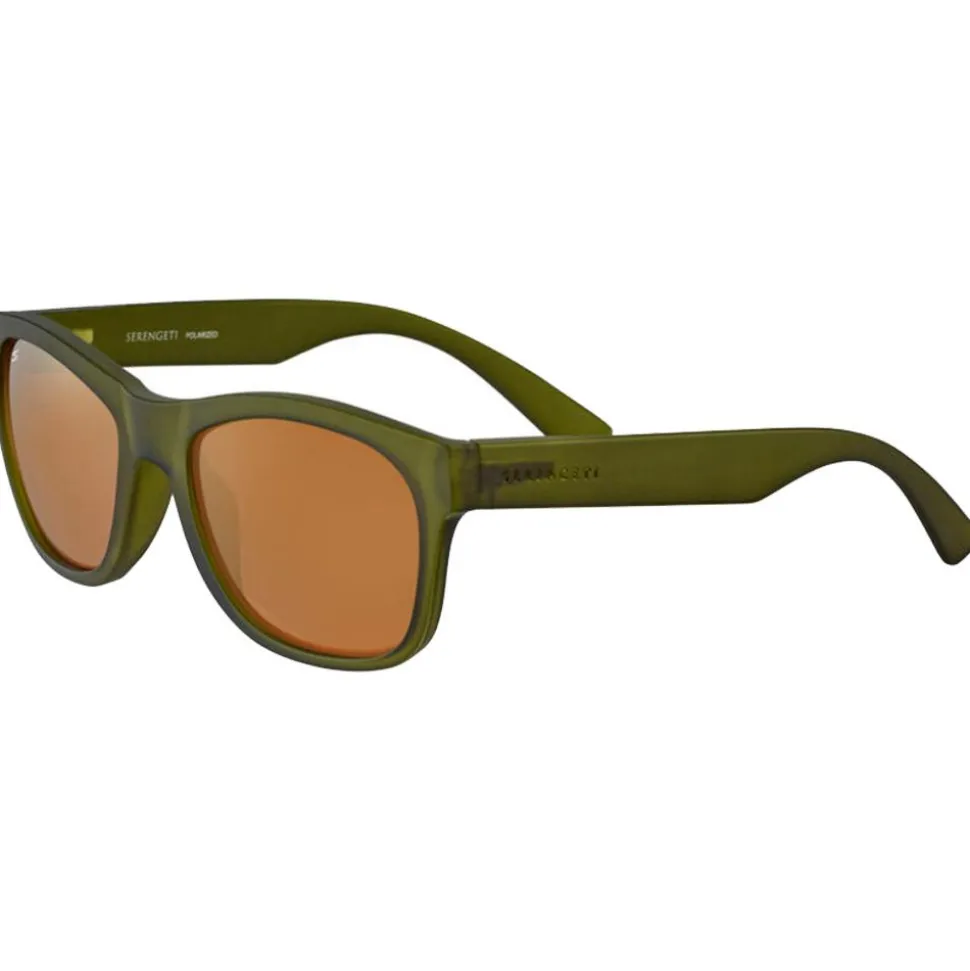 Lunettes de soleil Serengeti Chandler Rubberised Khaki Saturn Polarized Drivers Gold