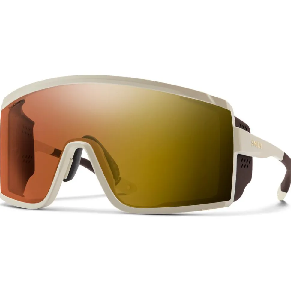 Lunettes de soleil Smith Pursuit Matte Bone Chromapop Glacier Photochromic Copper To Gray Gold Mirror
