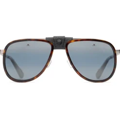 Lunettes de soleil Vuarnet Glacier Large Ecaille Noir Blue Polarlynx