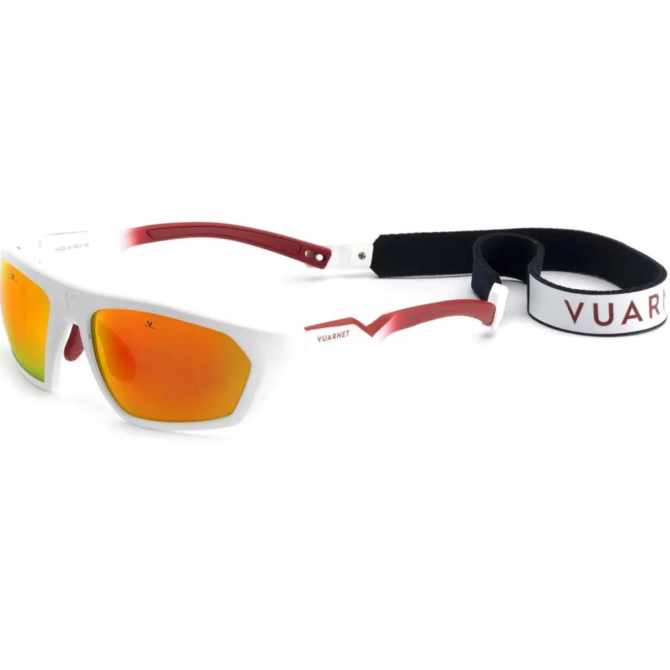 Lunettes de soleil Vuarnet Air 2010 Large Blanc Mat Rouge Pure Grey Red Flashed