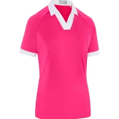 Polo Callaway Golf V-Placket Colorblock Pink Peacock