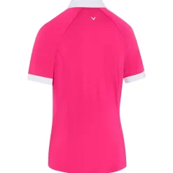Polo Callaway Golf V-Placket Colorblock Pink Peacock