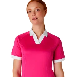 Polo Callaway Golf V-Placket Colorblock Pink Peacock