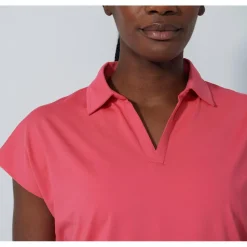 Polo Daily Sports Bella Birdie Cap Short Sleeve Polo Shirt Intense Coral