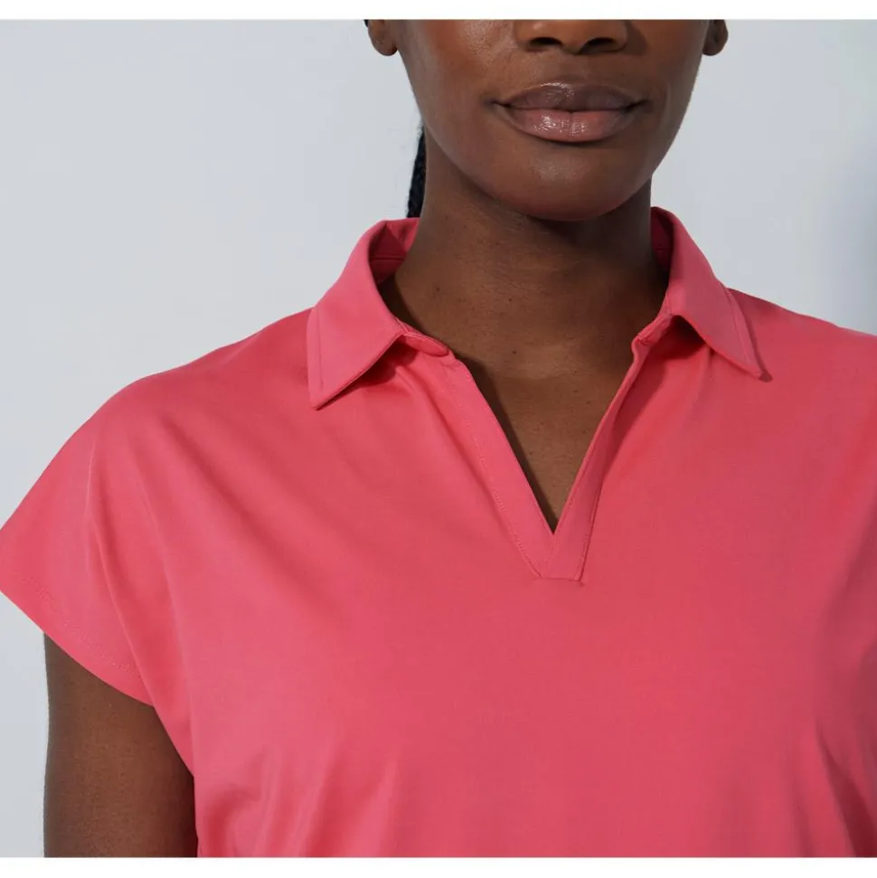 Polo Daily Sports Bella Birdie Cap Short Sleeve Polo Shirt Intense Coral