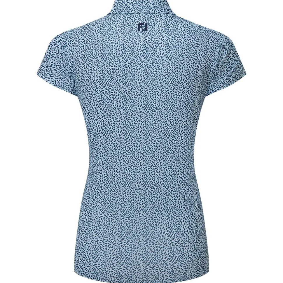 Polo Footjoy Animal Print Cap Sleeve Shirt Skyway