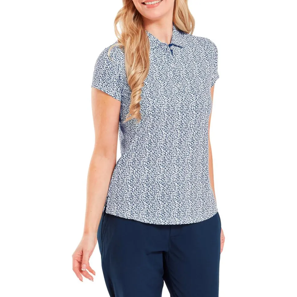 Polo Footjoy Animal Print Cap Sleeve Shirt Skyway