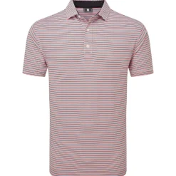 Polo Footjoy Balance Stripe Lisle White Hibiscus