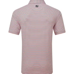 Polo Footjoy Balance Stripe Lisle White Hibiscus