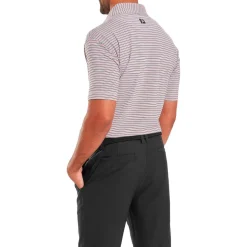 Polo Footjoy Balance Stripe Lisle White Hibiscus