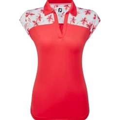 Polo Footjoy Blocked Floral Print Lisle W Red
