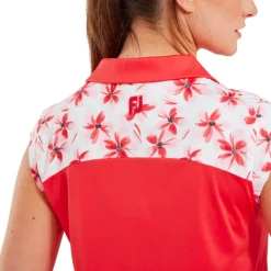 Polo Footjoy Blocked Floral Print Lisle W Red