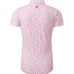 Polo Footjoy Floral Print Lisle White Hot Pink