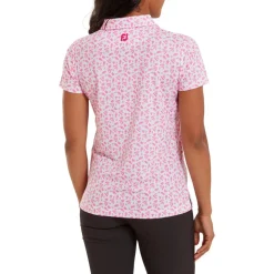 Polo Footjoy Floral Print Lisle White Hot Pink
