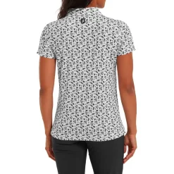 Polo Footjoy Floral Print Lisle White Black