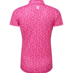 Polo Footjoy Floral Print Lisle Hot Pink White
