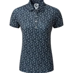 Polo Footjoy Floral Print Lisle Navy White