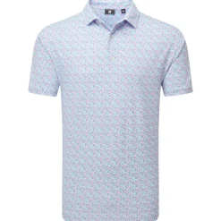 Polo Footjoy Gamer Print White Air Blue High Tide