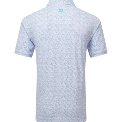Polo Footjoy Gamer Print White Air Blue High Tide