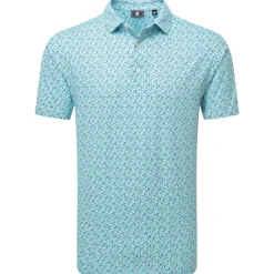 Polo Footjoy Gamer Print White Steel Blue