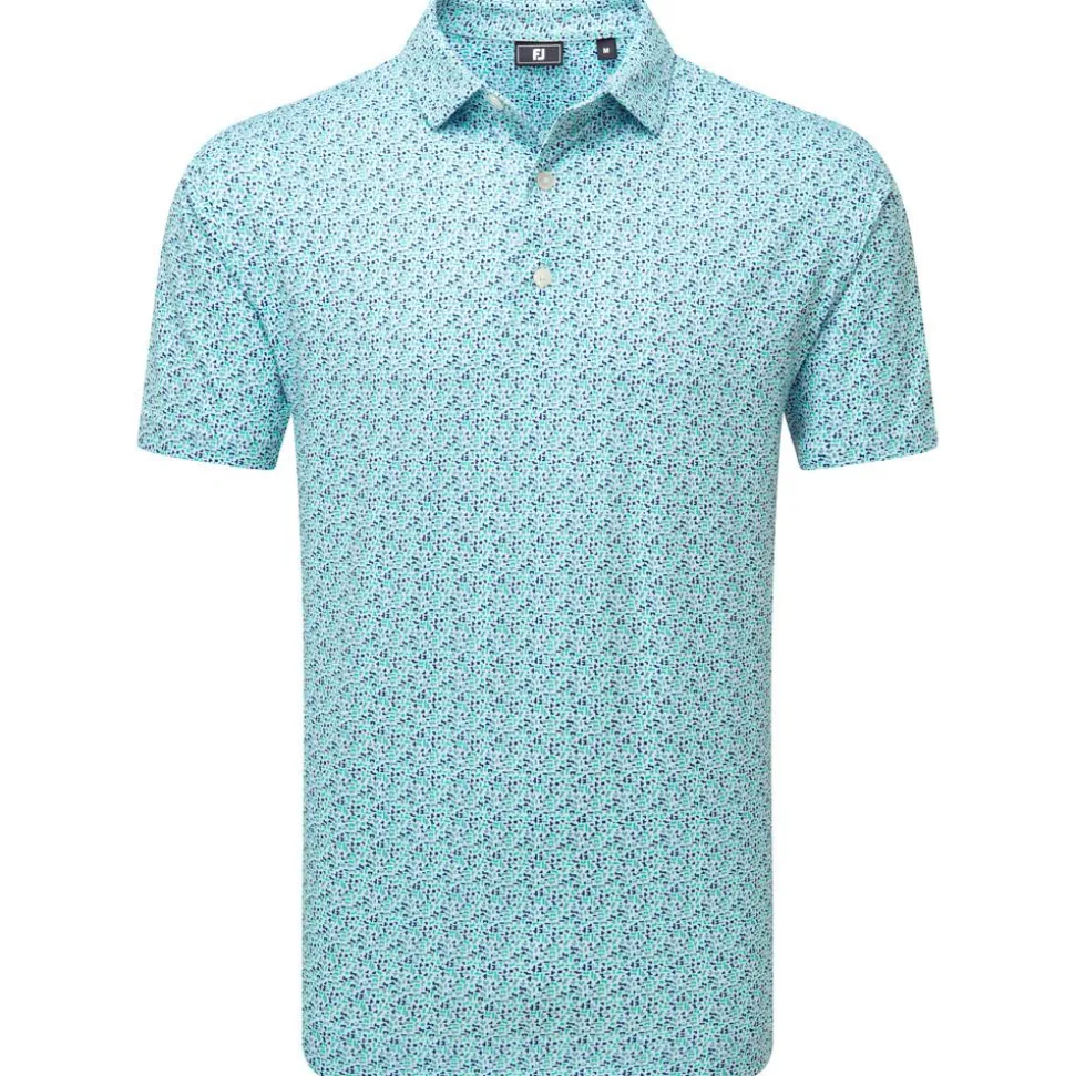 Polo Footjoy Gamer Print White Steel Blue