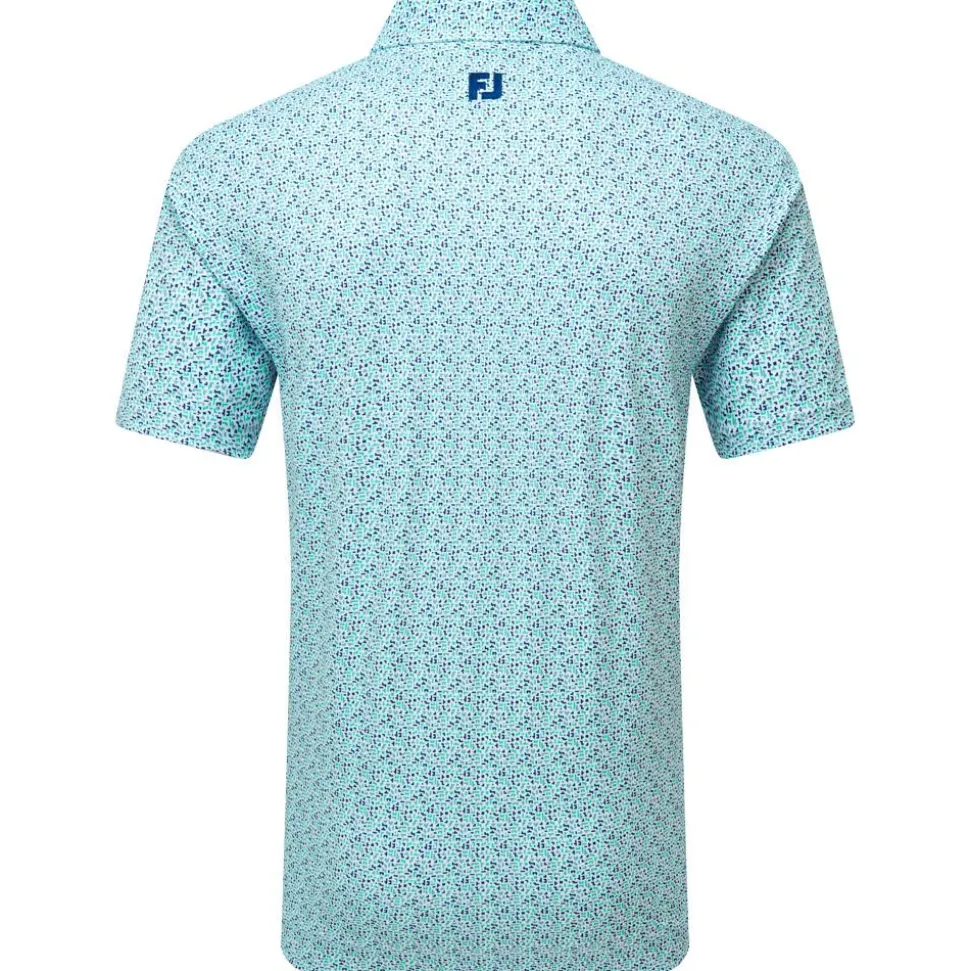 Polo Footjoy Gamer Print White Steel Blue