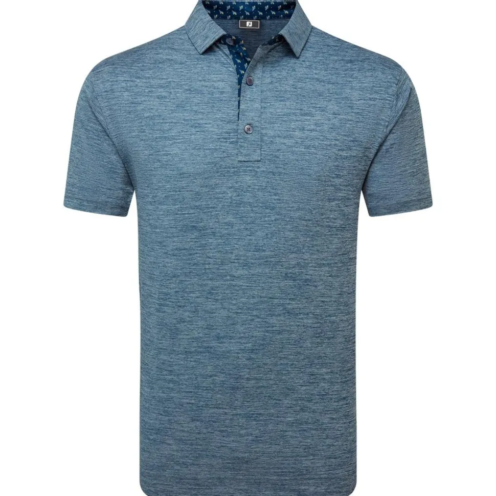 Polo Footjoy Heather Lisle With Trim Navy