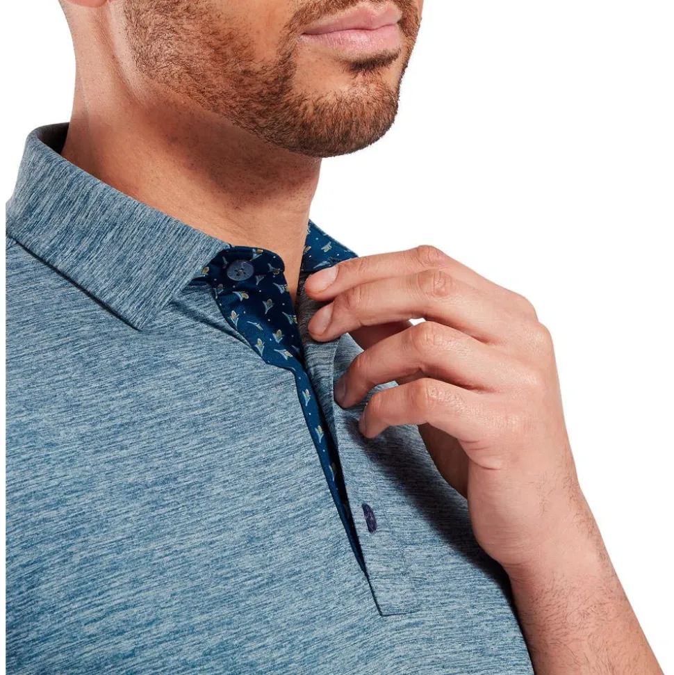 Polo Footjoy Heather Lisle With Trim Navy