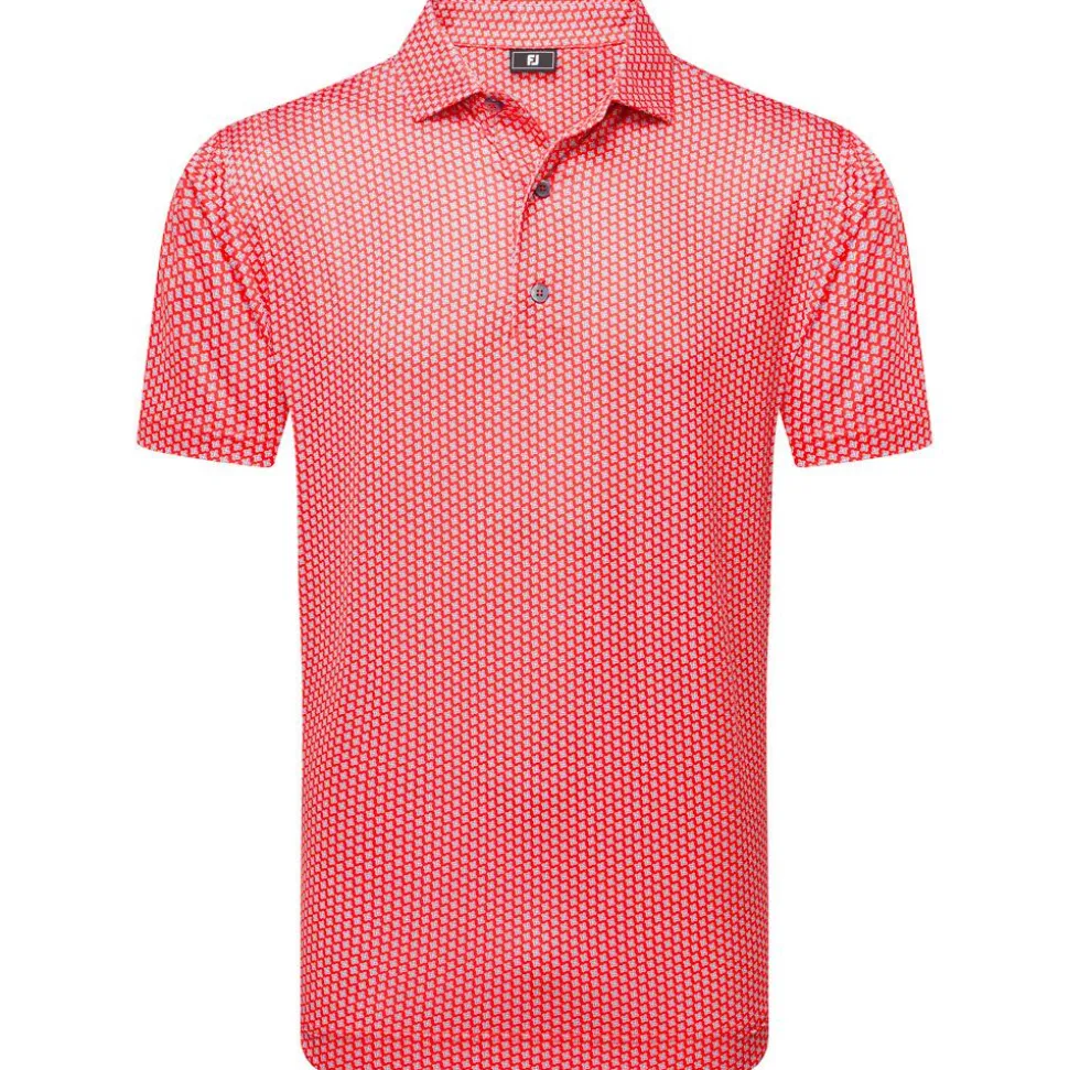 Polo Footjoy Houndstooth Geo Lisle Hbiscus