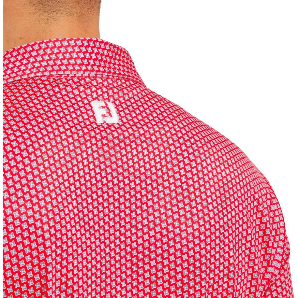 Polo Footjoy Houndstooth Geo Lisle Hbiscus
