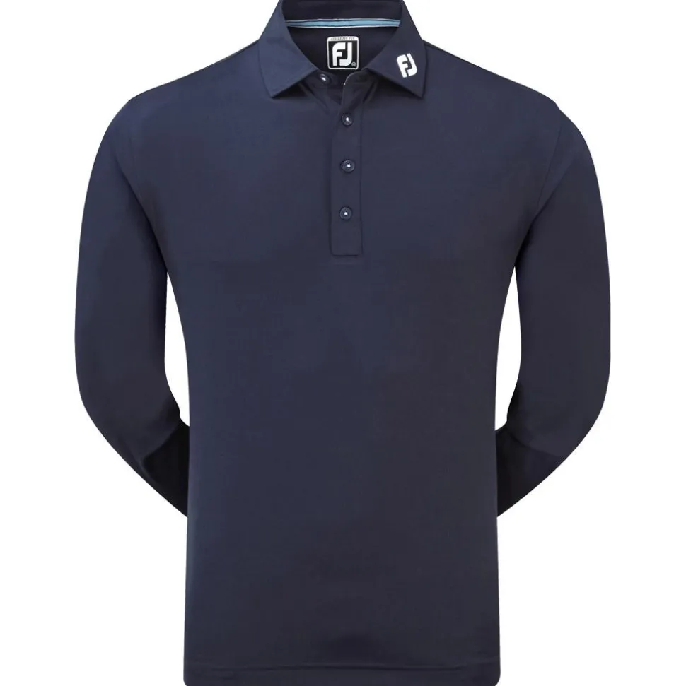 Polo Footjoy Thermolite Long Sleeved Smooth Pique Navy