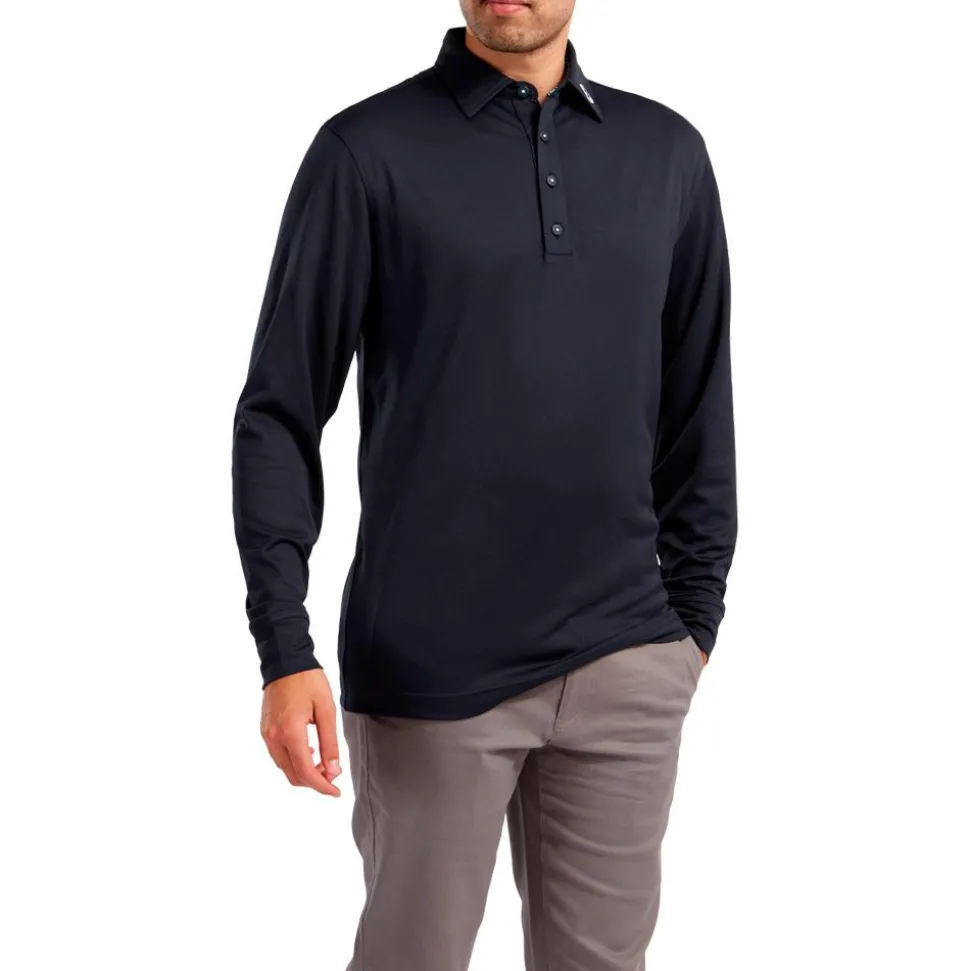 Polo Footjoy Thermolite Long Sleeved Smooth Pique Navy