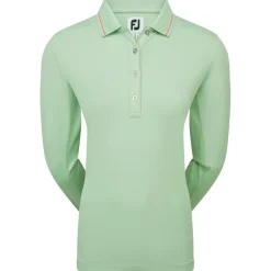 Polo Footjoy Women's Thermal Jersey Sage With Peach Tipping