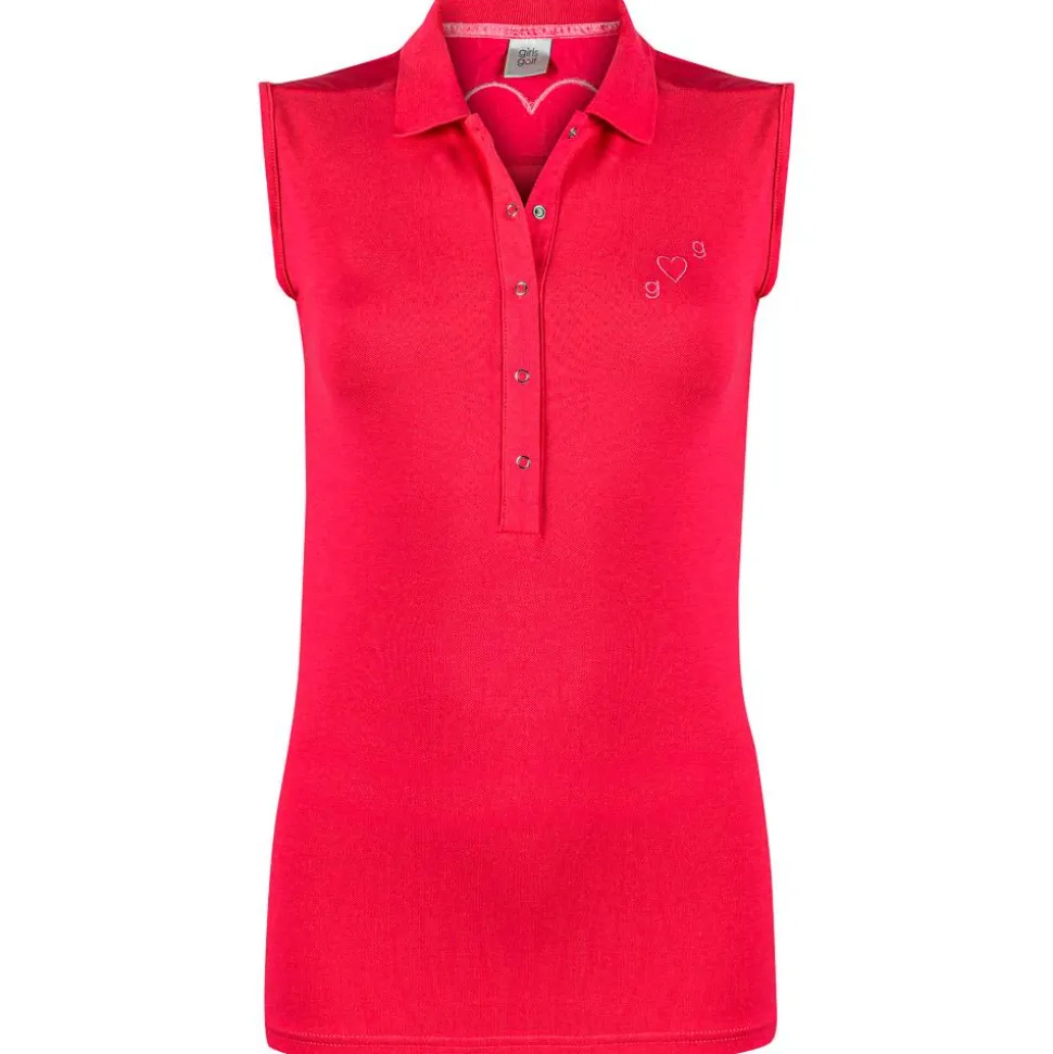 Polo Girls Golf Sleeveless Red Love