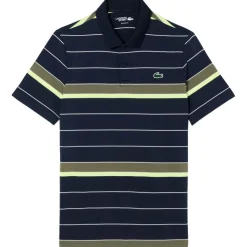 Polo Lacoste Polo Stripes Marine Olive Jaune Fluo