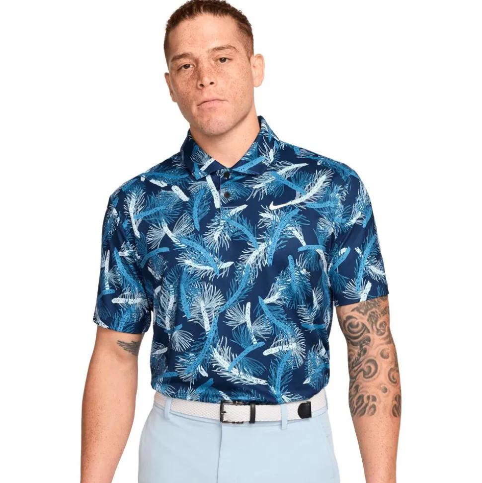Polo Nike Dri Fit Tour Polo Pine Print Aegean Storm White
