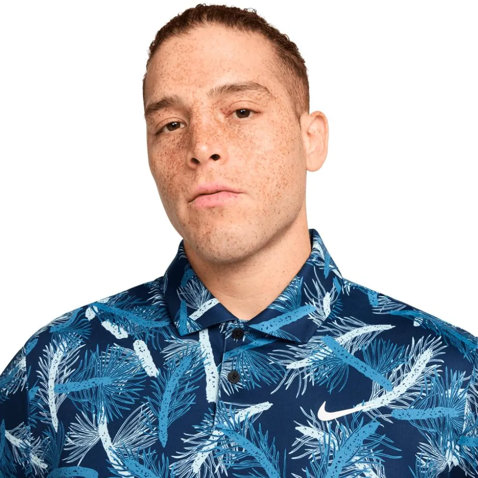Polo Nike Dri Fit Tour Polo Pine Print Aegean Storm White
