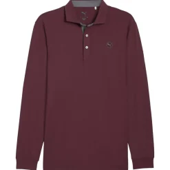 Polo Puma Golf Cloudspun Ls Midweight Polo Ruby Shimmer Slate Sky