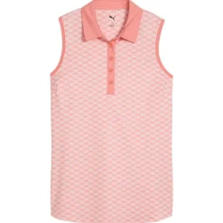 Polo Puma Golf Cloudspun Scallop Sl Pink Fruit
